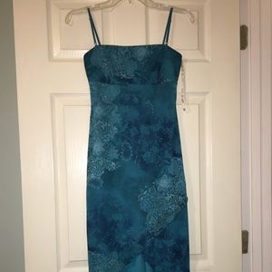 Blue formal knee-length dress